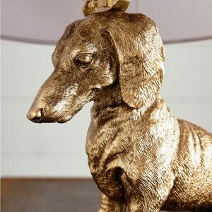 Anthropologie Gold Dachshund Lamp